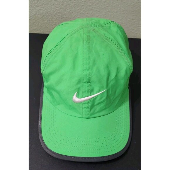 NIKE Adult Unisex FEATHERLIGHT DRI-FIT Tennis Cap Hat Bright Green Running Yoga